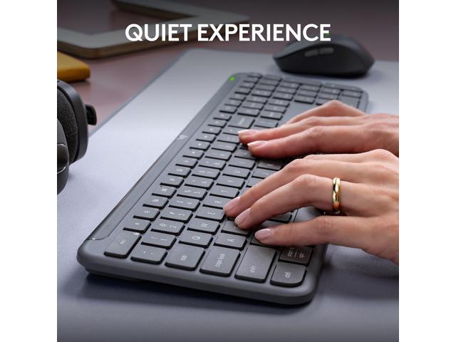 Logitech - MK955 Signature Slim Full-size Wireless Keyboard and Mouse Combo for Windows and Mac with Quiet Typing and Clicking - Graphite - image 12