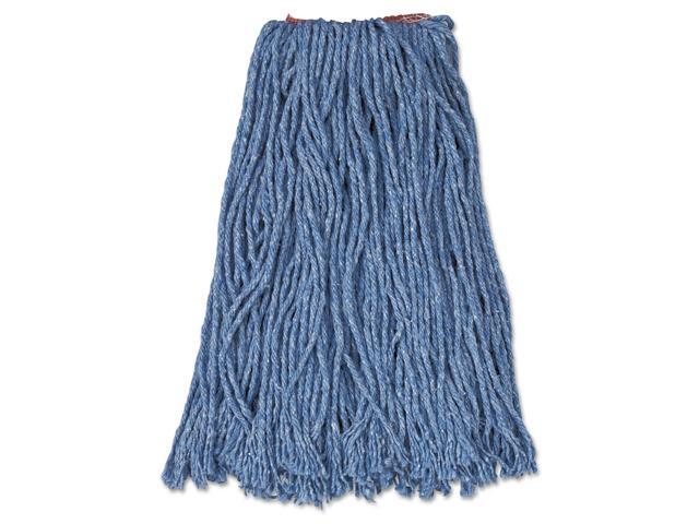 Rubbermaid Commercial Cotton/Synthetic Cut-End Blend Mop Head 16oz 1' Band Blue