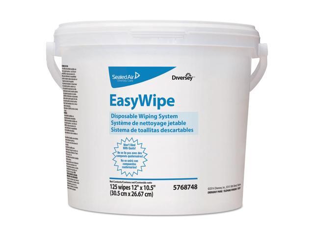 Diversey Easywipe Disposable Wiping Refill 8 5/8 x 24 7/8 White 125/Bucket 6/Carton 5768748