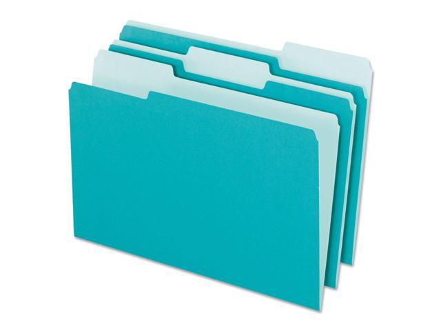 Pendaflex Interior File Folders 1/3 Cut Top Tab Letter Aqua 100/Box 421013AQU