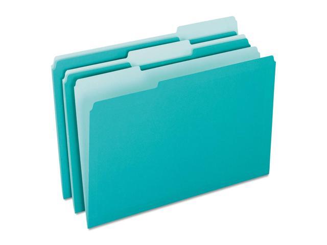Pendaflex Interior File Folders 1/3 Cut Top Tab Letter Aqua 100/Box 421013AQU