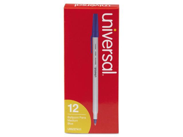 UNIVERSAL Economy Ballpoint Stick Oil-Based Pen Blue Ink Medium Dozen 27411