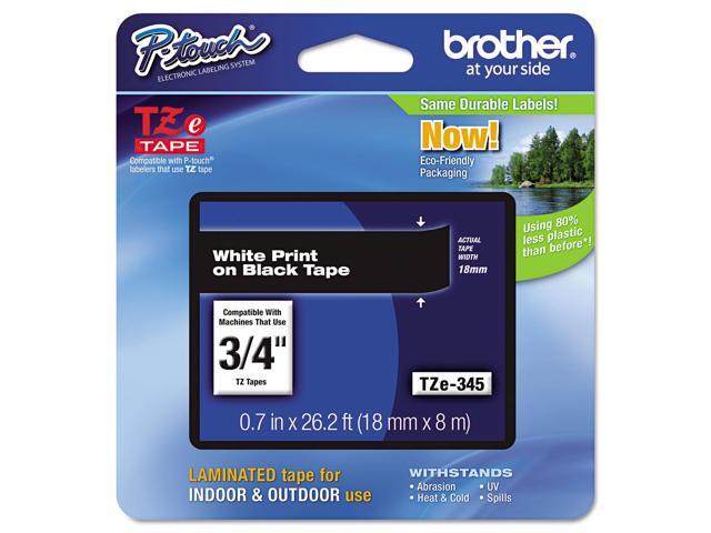 BROTHER INTERNATIONAL CORPORAT TZE-345 LABEL,.75 WHT-BLK