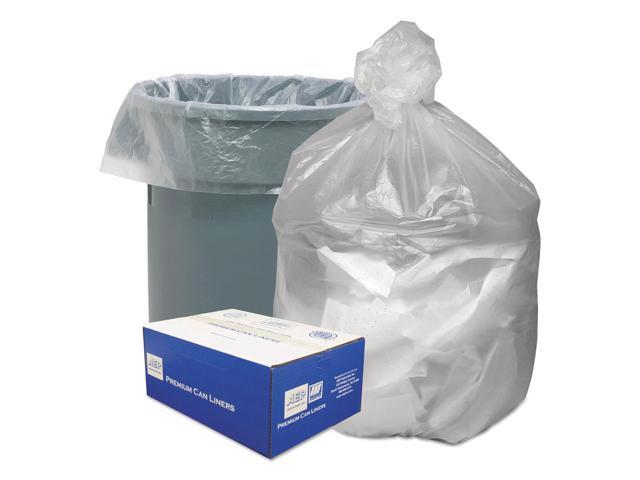 High Density Waste Can Liners, 30 gal, 8 mic, 30 x 36, Natural, 500/Carton