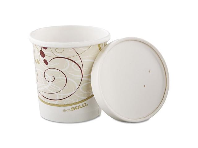 Flexstyle Double Poly Paper Container/Lid Combo 16 oz Symphony 25 Combos/Sleeve 10 Sleeves/Carton KHB16AJ8000