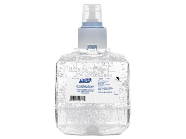 Purell 190302CT Advanced Green Certified Instant Hand Sanitizer Refill, 1200mL, FragranceFree, 2/Carton, 1 Carton