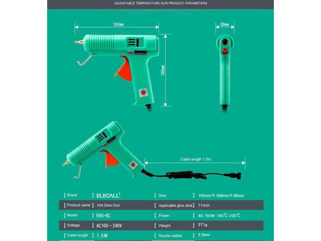 ELECALL Hot Melt Glue Gun Adjustable Constant temperature High Temp Handy Heater Glue Gun EHG-8C 60-100W 100-240v