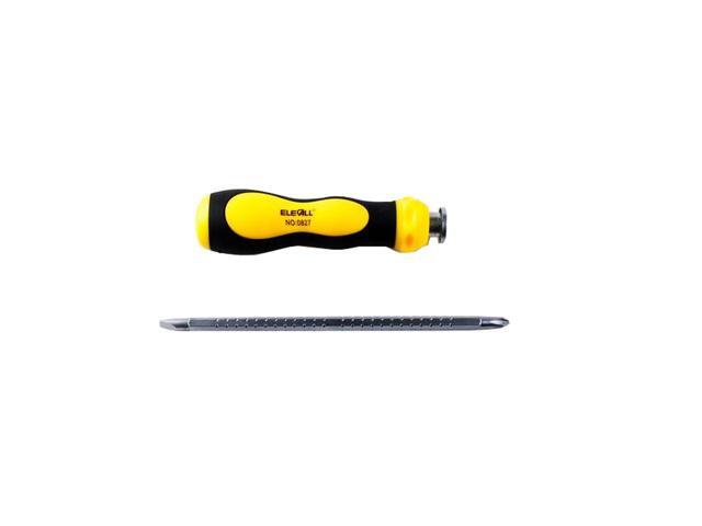 ELECALL Flexible Screwdriver Dual Use Adjustable Magnetic Screwdriver With Slotted And Phillips Repairing Tool - Yellow