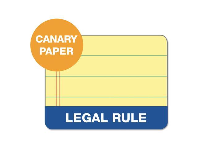 TOPS Docket Ruled Perforated Pads 8 1/2 x 11 3/4 Canary 50 Sheets 6/Pack 63406