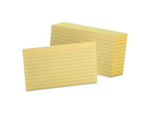 Oxford Ruled Index Cards 3 x 5 Canary 100/Pack 7321CAN