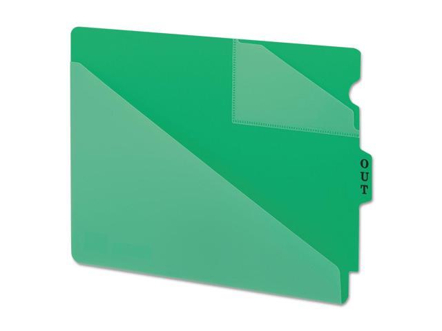 End Tab Poly Out Guides, Two-Pocket Style, 1/3-Cut End Tab, Out, 8.5 x 11, Green, 50/Box