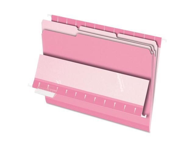 Pendaflex Interior File Folders 1/3 Cut Top Tab Letter Pink 100/Box 421013PIN
