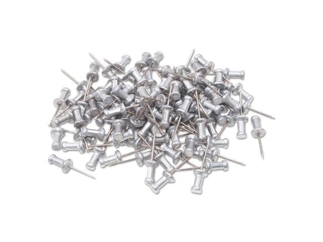 Gem Aluminum Head Push Pins, Aluminum, Silver, 5/8', 100/Box CPAL5