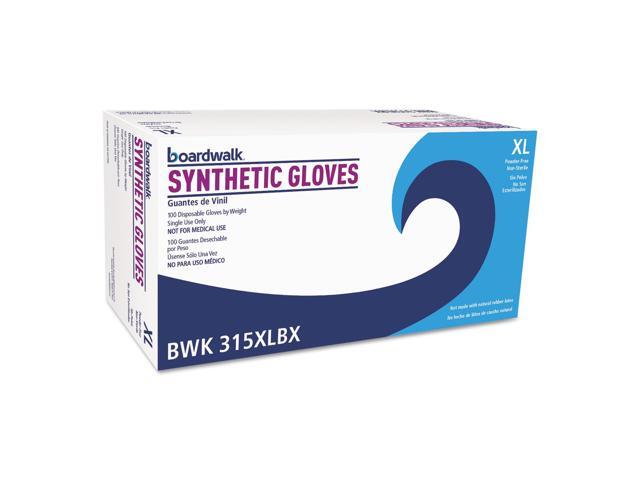Boardwalk Powder-Free Synthetic Vinyl Gloves X-Large Cream 4 mil 100/Box 315XLBX