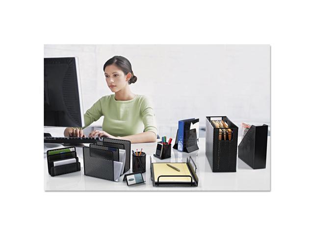 Artistic Urban Collection Punched Metal File Sorter Three Sections 8 x 8 x 7 1/4