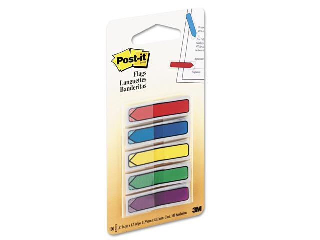 Post-it Arrow 1/2' Page Flags Blue/Green/Purple/Red/Yellow 20/Color 100/Pack
