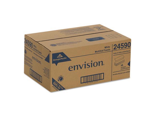 Envision Multifold Paper Towels 1-Ply 9 1/5 x 9 2/5 White 250/Pack 16 Packs