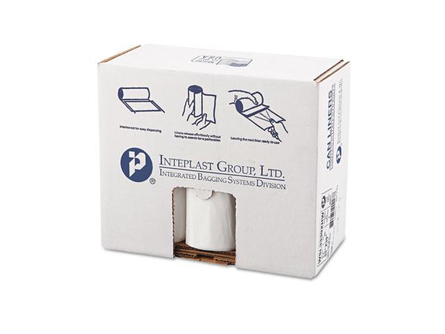 Inteplast Group Low-Density Can Liner 33 x 39 33gal .8mil White 25/Roll 6 Rolls