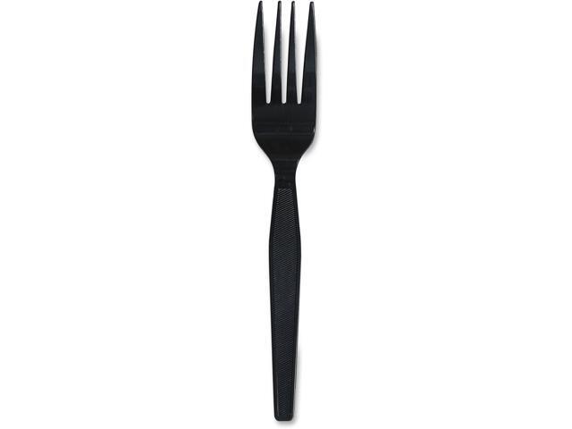 Genuine Joe Heavyweight Fork - 1 Piece(s) - 1000/Carton - 1 x Fork - Disposable - Textured - Black