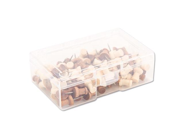 U Brands Fashion Push Pins Wood Assorted 3/8' 100/Pack 3085U06-24
