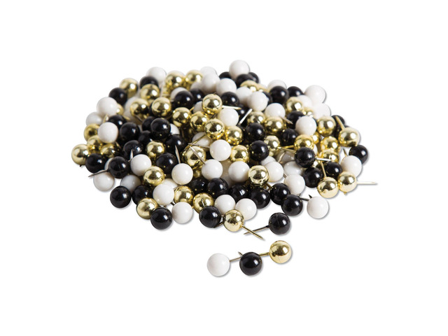 Fashion Push Pins Steel Gold 0.38' 36/Pack 3083U0624
