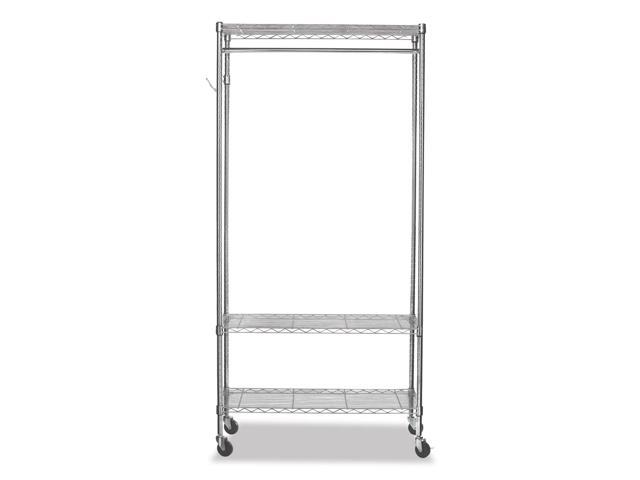 Alera WIRE SHELVING GARMENT RACK, 30 GARMENTS, 36W X 18D X 75H, SILVER ALEGR363618SR