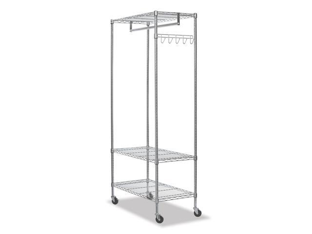Alera WIRE SHELVING GARMENT RACK, 30 GARMENTS, 36W X 18D X 75H, SILVER ALEGR363618SR