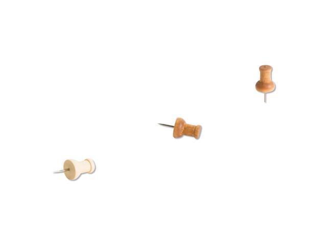 U Brands Fashion Push Pins Wood Assorted 3/8' 100/Pack 3085U06-24