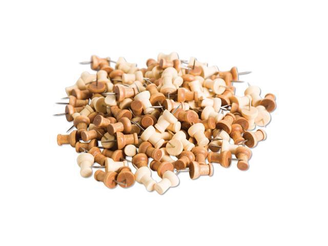 U Brands Fashion Push Pins Wood Assorted 3/8' 100/Pack 3085U06-24
