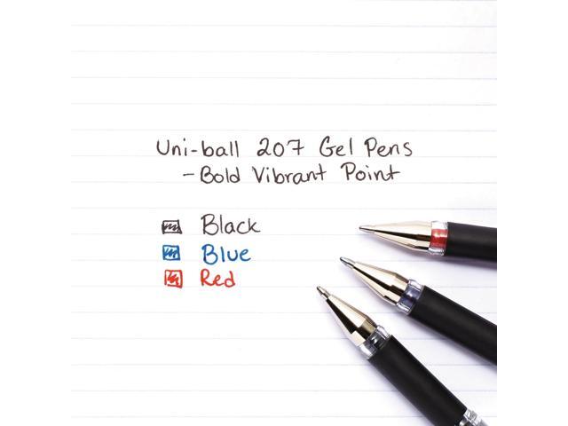 uni-ball 207 Impact Stick Gel Pen Bold 1mm Red Ink Black Barrel 65802