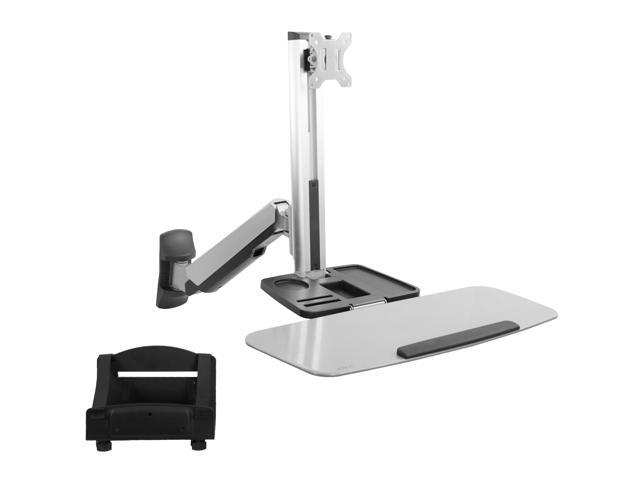 Single Monitor & Keyboard Sit-Stand Wall Mount Standing Transition Workstation