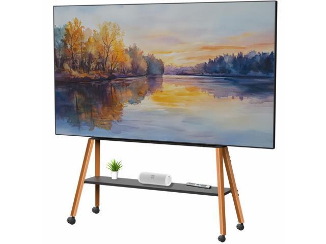 VIVO Rolling Easel Studio TV Floor Stand with Shelf, Fits 50' to 90' Screens