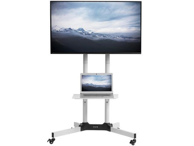 VIVO White Mobile TV Cart for 32' to 83' LCD LED Plasma Flat Panel Stand