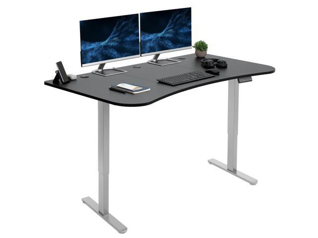 VIVO Electric 63 x 32 Stand Up Desk, Black Table Top, Gray Frame