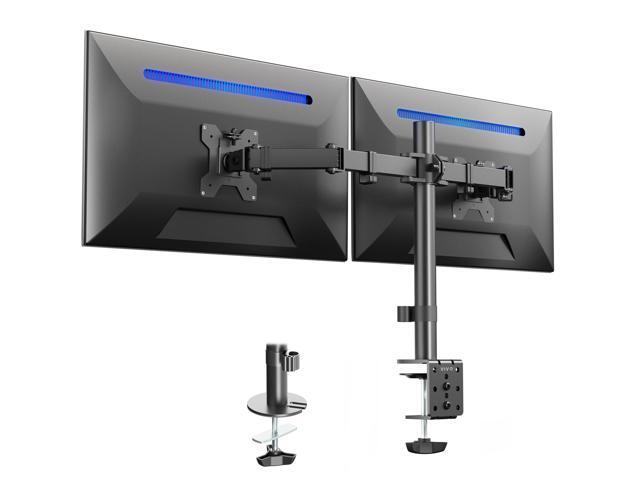 VIVO Black Dual Monitor Adjustable Desk Mount, Fits Screens up to 24'