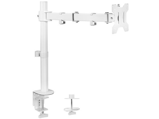 VIVO White Single Adjustable Monitor Desk Mount for 1 Computer Screen up to 38'