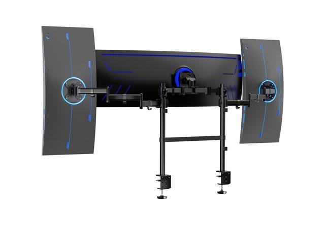 VIVO Triple Ultrawide Monitor Desk Mount, 2 Poles, Up to 49' Screens