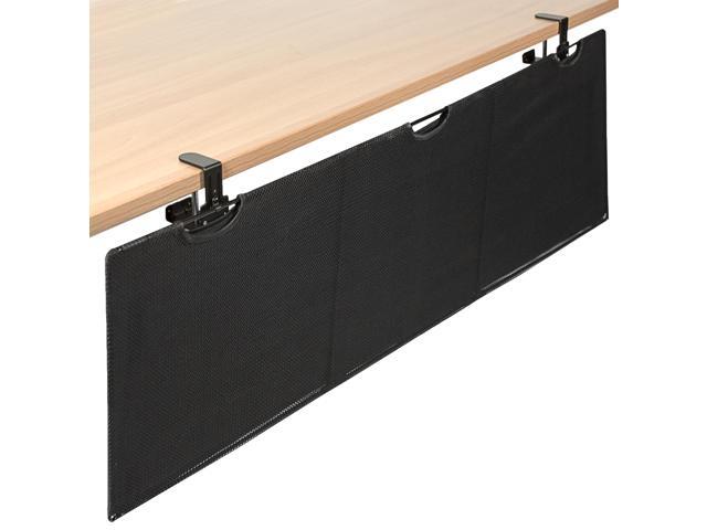 VIVO Black Clamp-on 60' Privacy & Cable Management Sleeve Panel Kit for Desk