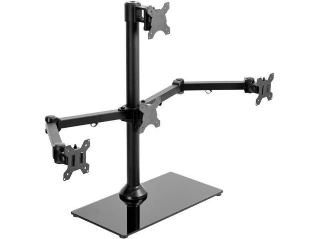 VIVO Steel Quad Freestanding 3 + 1 Monitor Mount 4 Screens up to 24'
