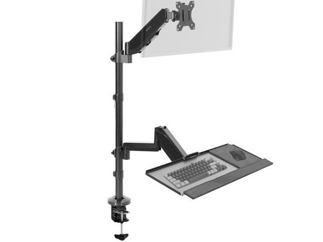 VIVO Sit-Stand Height Adjustable Pneumatic Arm Desk Mount for 1 Screen up to 32'