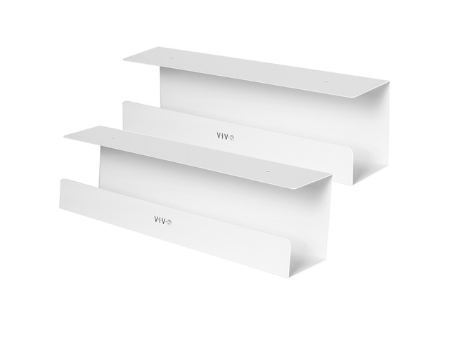 VIVO White Dual Under Desk 17' Cable Management Trays, Wire Organizers (2 Pack)