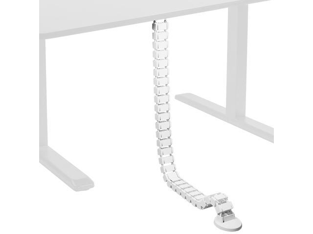 VIVO White Vertebrae Cable Management Kit, Standing Desk Quad Wire Organizer