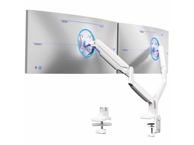 VIVO White Dual Ultrawide 40' Computer Monitor Desk Mount with Pneumatic Spring