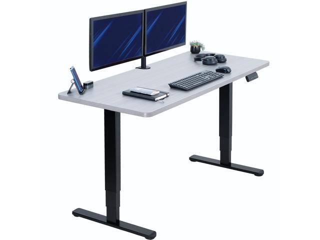VIVO Electric 60' x 24' Stand Up Desk, Dark Gray Table Top, Black Frame