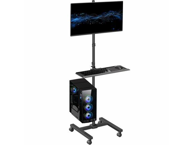VIVO Mobile Computer Cart with Monitor Mount, PC Holder, Keyboard Tray