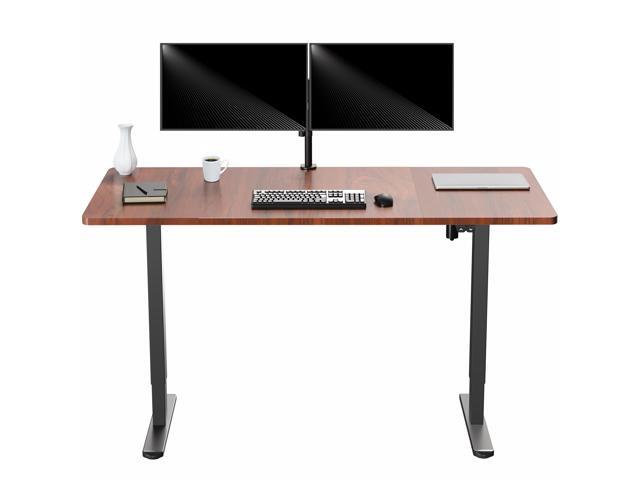 VIVO Electric 60 x 30 Stand Up Desk, Dark Walnut Table Top, Black Frame