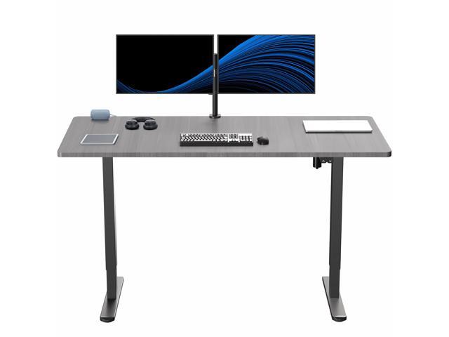 VIVO Electric 60 x 30 Stand Up Desk, Dark Gray Table Top, Black Frame