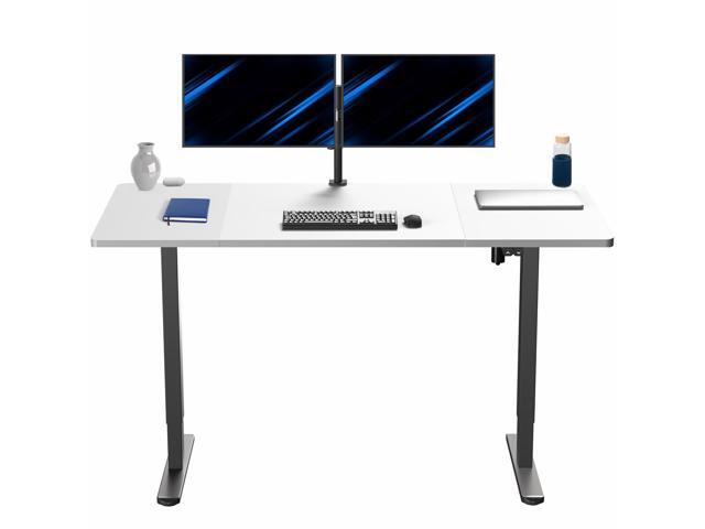 VIVO Electric 60 x 30 Stand Up Desk, White Table Top, Black Frame