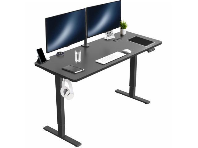 VIVO Electric 60 x 24 Stand Up Desk Black Table Top, Black Frame