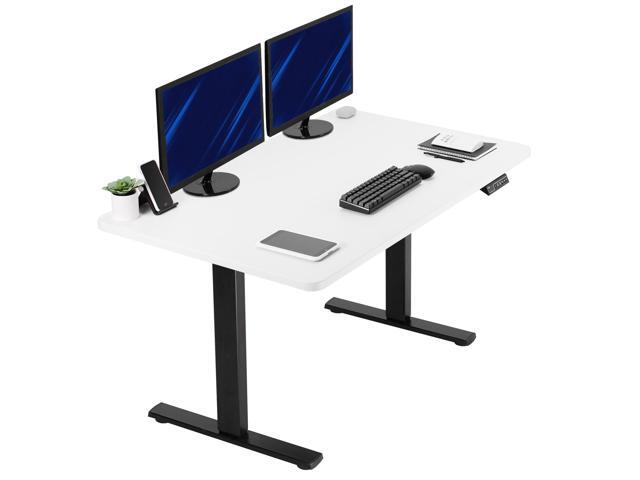 VIVO Electric 43 x 24 Stand Up Desk White Table Top, Black Frame